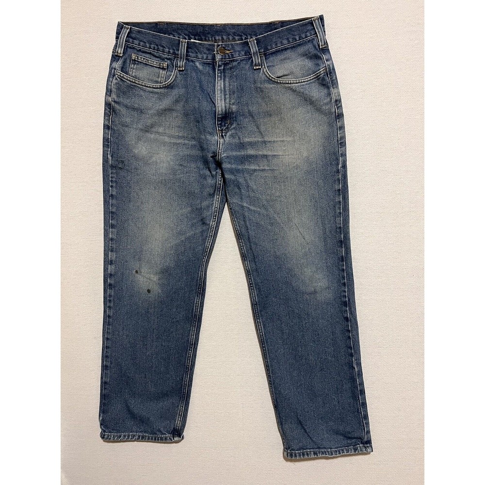 Carhartt Jeans Men 38 x 30 (37 x 28 Actual) Regular Blue Denim Casual - Picture 1 of 13